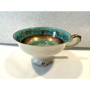 Alka Bavaria "Sylvia" Min Tea Cup Teal with 22K Gold Trim Throughout - Very Rare